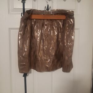 Club Monaco Metallic Gold Mini Skirt